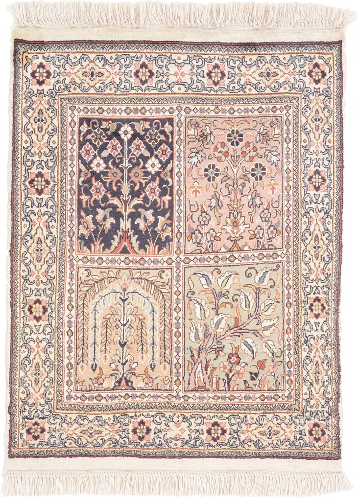 Cashmere Silk Tappeto 60 x 80 (Indian) Annodato A Mano