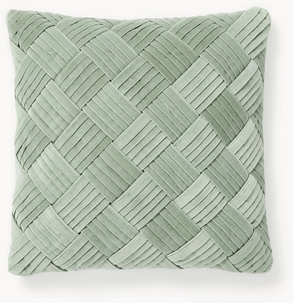 Copricuscino in velluto con motivo strutturato Sina