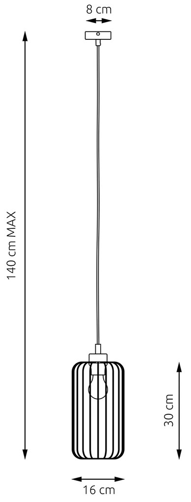 Sospensione Minimal Industrial Minerva 1 Luce Nera