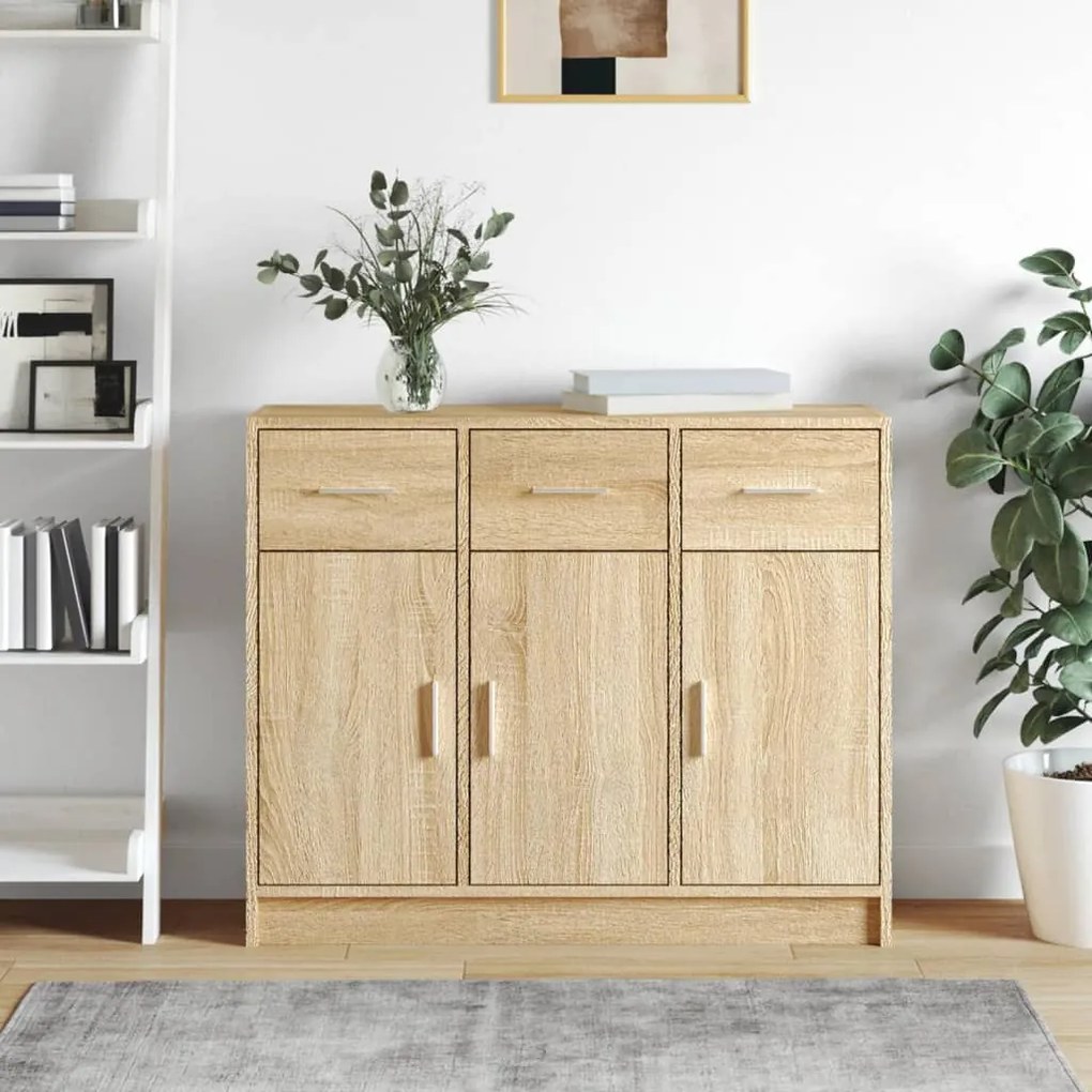 Credenza Rovere Sonoma 91x28x75 Cm İn Legno Multistrato /