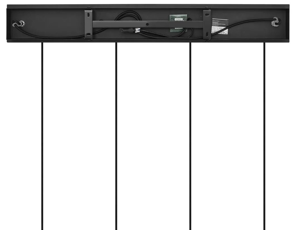 Lampada a sospensione Art Déco nera con vetro fumé oblungo 4 luci - VIDRO