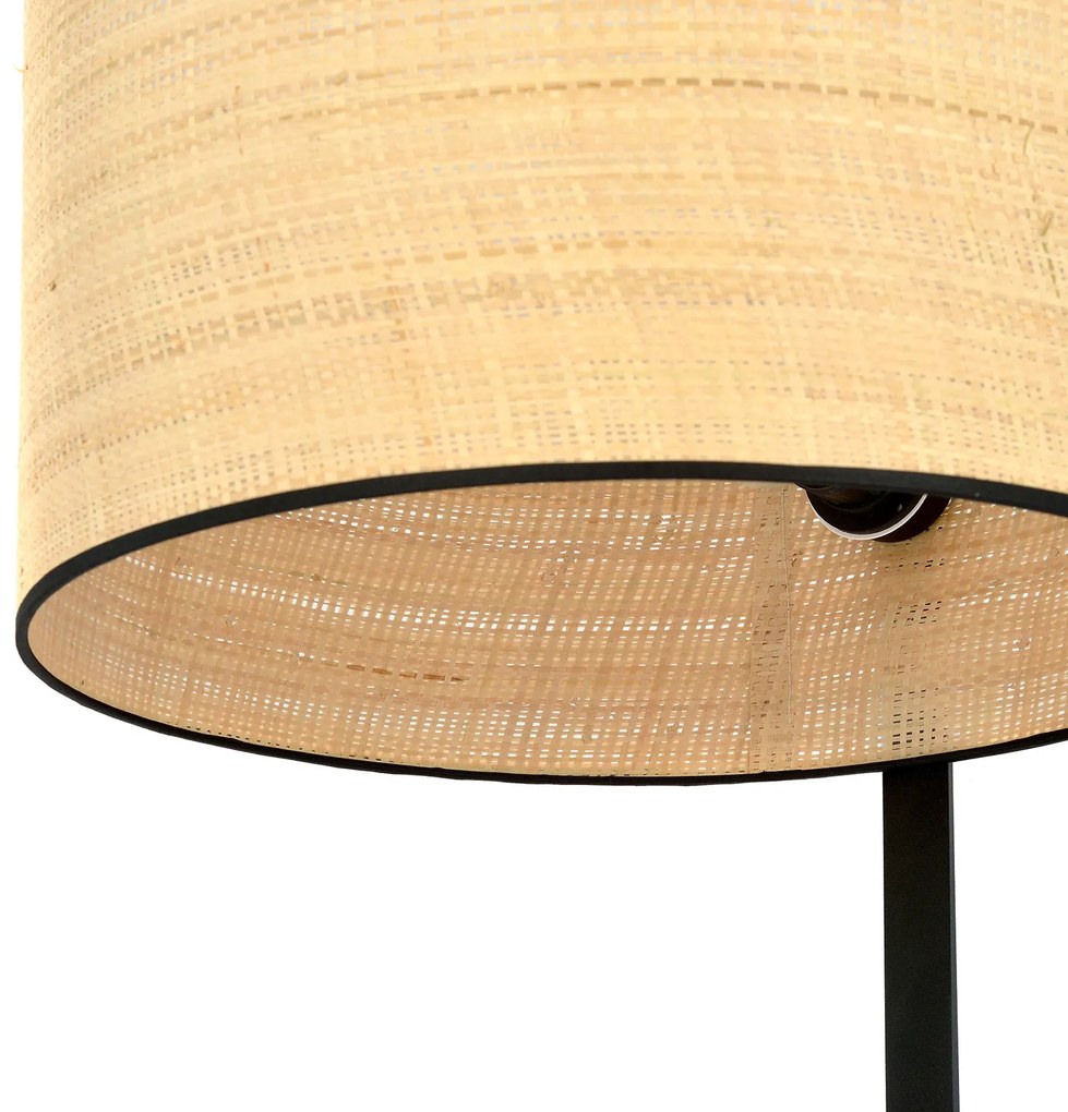 Piantana Contemporaneo Indra Acciaio Nero Marrone 1 Luce E27 Ip20