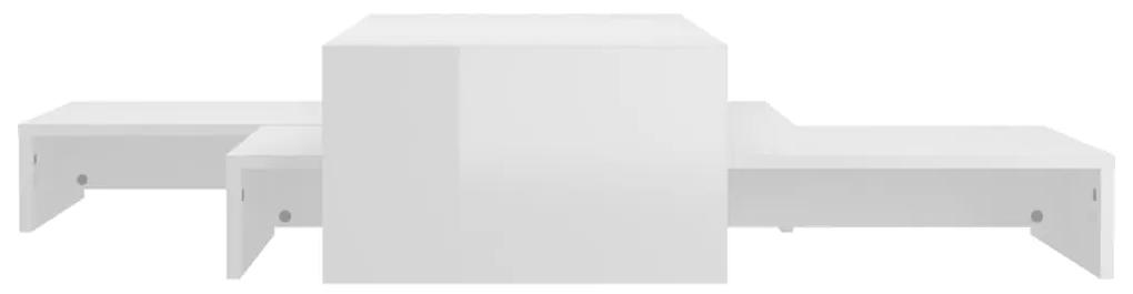 Set tavolini estraibili bianco lucido 100x100x26,5cm truciolato