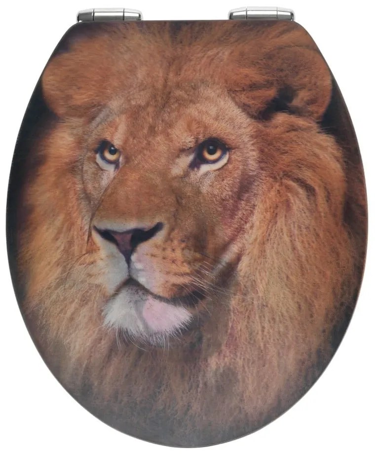 Sedile per wc con immagine 3D e chiusura facilitata , 44,5 x 38 cm Lion - Wenko