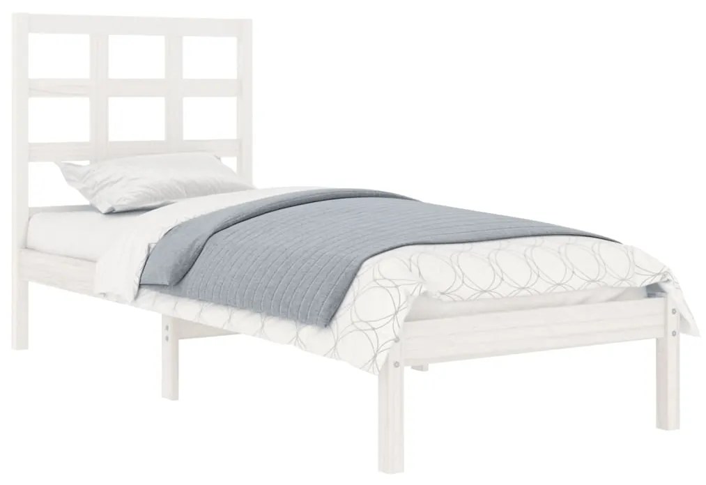 Giroletto bianco in legno massello 90x190 cm single