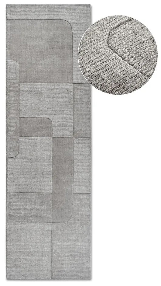 Passatoia grigia in lana tessuta a mano 80x250 cm Charlotte - Villeroy&amp;Boch