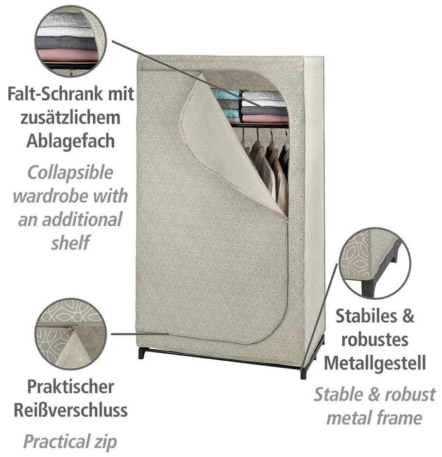 Armadio beige in tessuto 90x160 cm Balance - Wenko