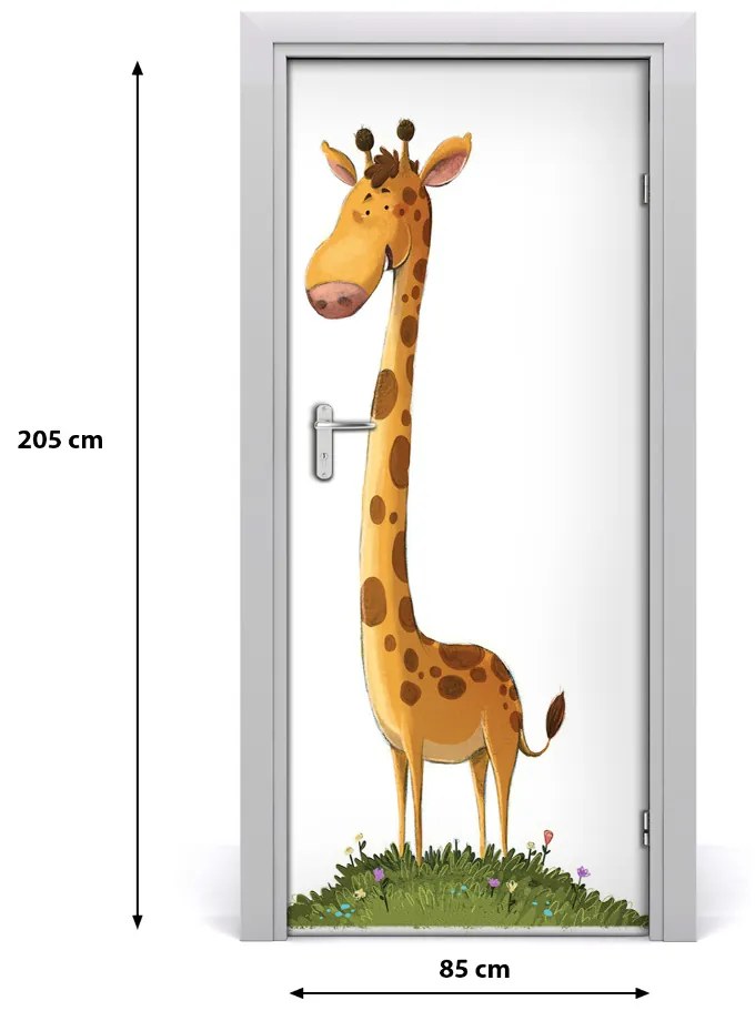 Adesivo per porta Giraffa 85x205 cm