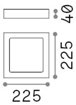 Applique Moderna Square Universal Alluminio-Plastiche Bianco Led 19W 3000K  D22