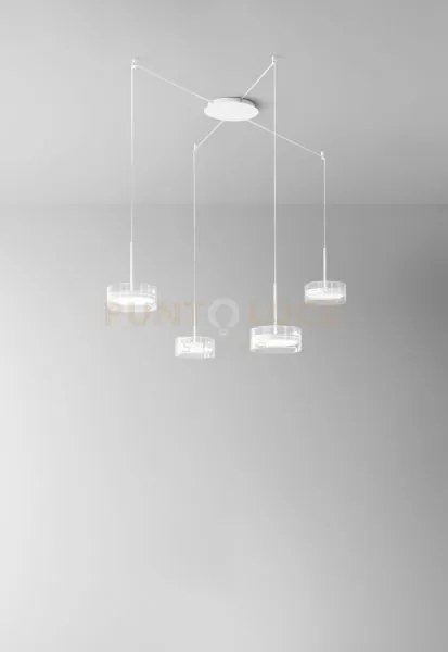 Sospensione in alluminio colore bianco aere led 54w 2376lm 3000k cr...