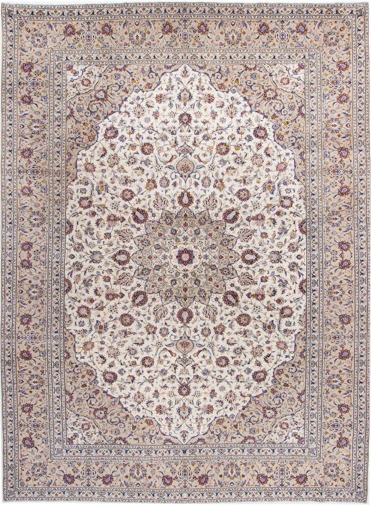 Kashan Tappeto persiano 310 x 400 Beige (Iran) Annodato A Mano