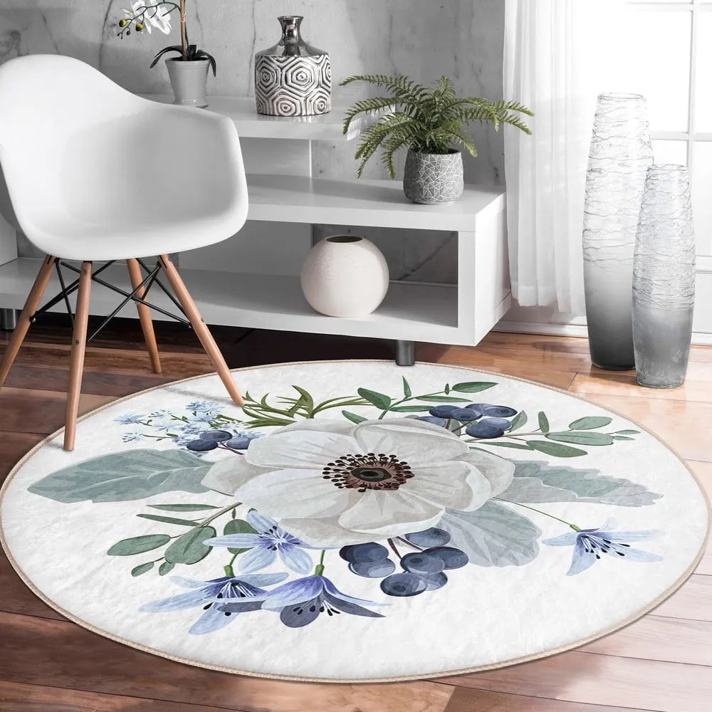 Tappeto rotondo lavabile adatto ai robot aspirapolvere ø 80 cm Comfort - Mila Home