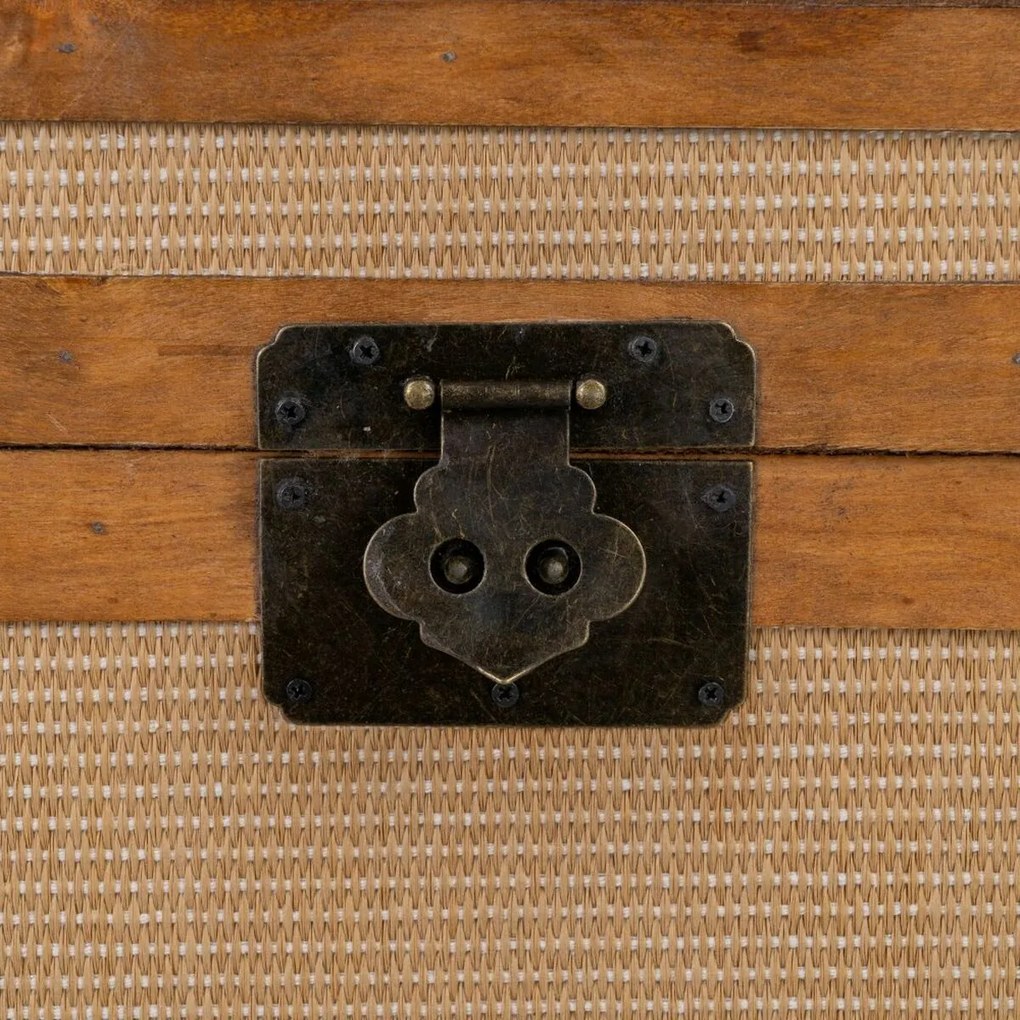 Set di Bauli 90 x 47 x 45 cm Tessuto Sintetico Legno (3 Pezzi)