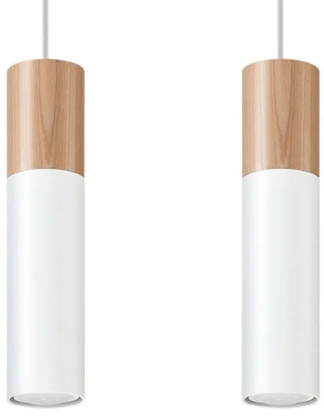 Sollux SL.0629 - Lampadario a sospensione con filo PABLO 2xGU10/40W/230V bianco