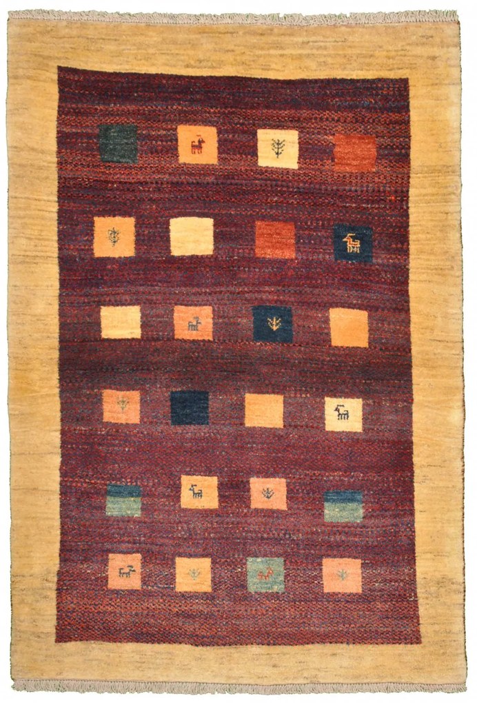Gabbeh Tappeto 170x120 Rosso (Iran) Annodato A Mano
