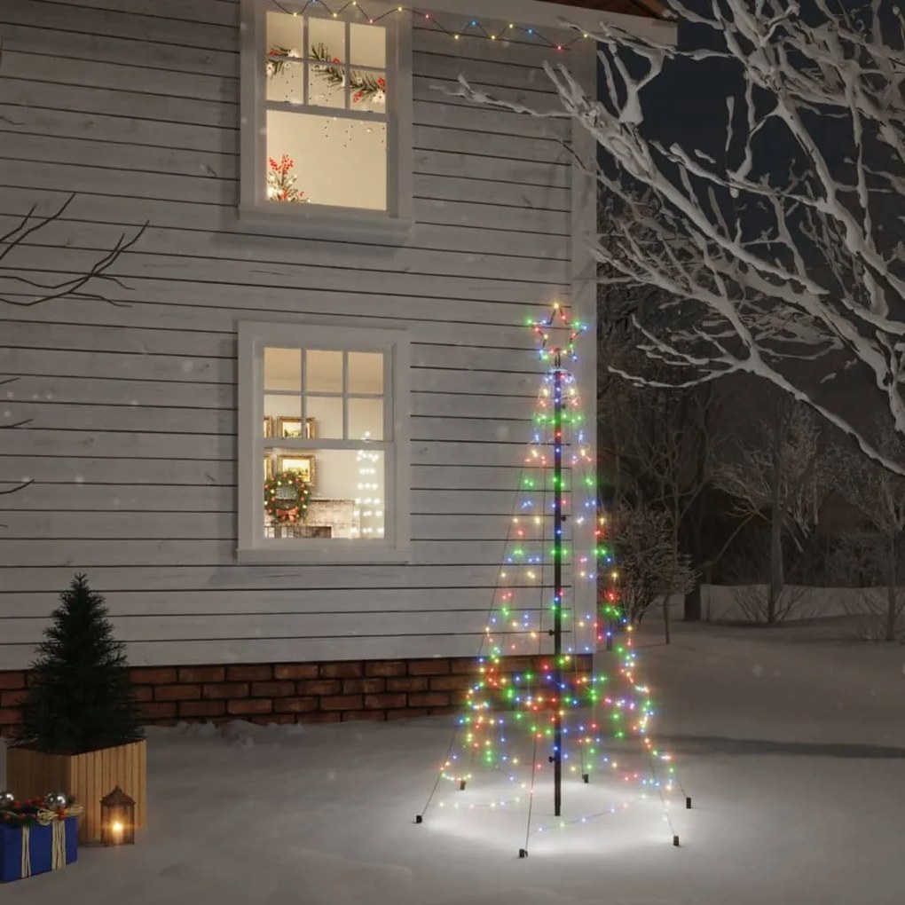 Albero di Natale con Puntale e LED di varie intensità e altezze, Colorato / 180 cm / 200