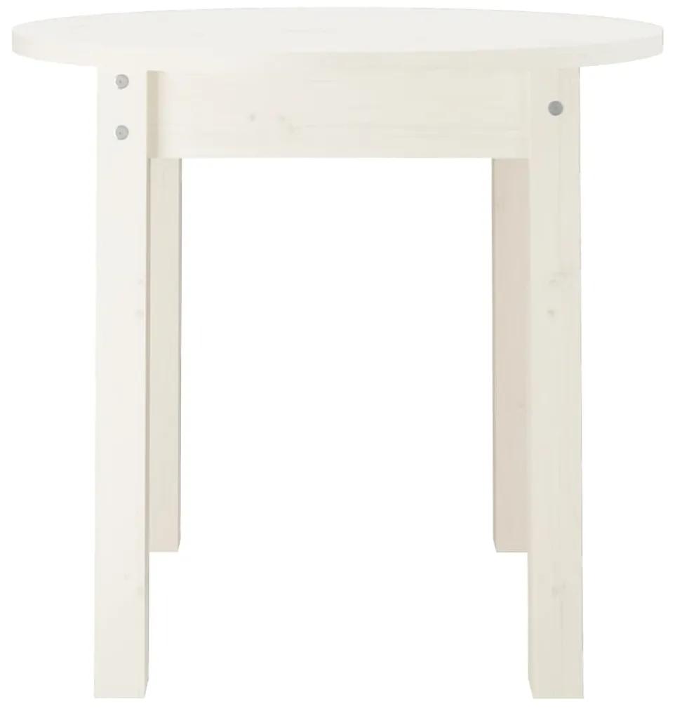 Tavolino da salotto bianco Ø 45x40 cm in legno massello di pino