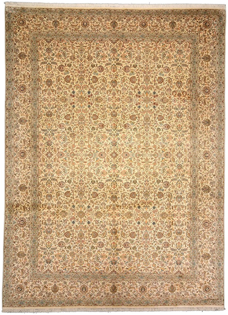 Cashmere Silk Tappeto orientale 280x370 Beige (Indian) Annodato A Mano