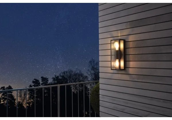 Eglo 780426 - Applique da esterno ALGECIRAS 2xE27/60W/230V IP44 nero