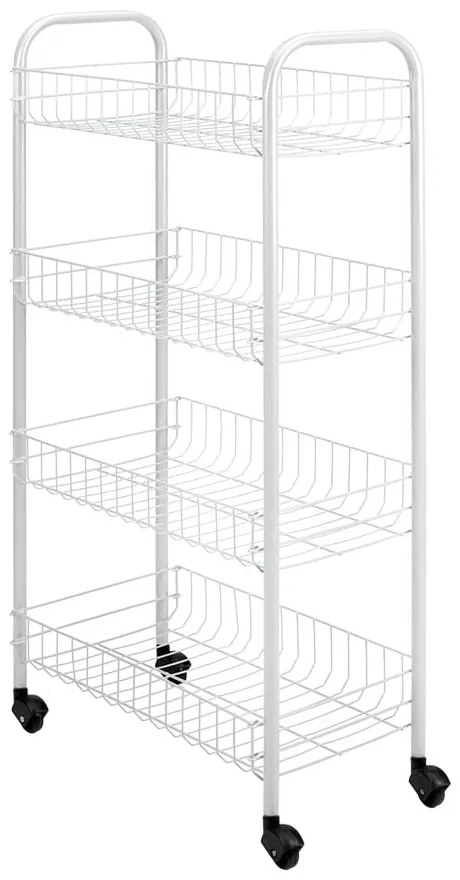 Scaffale mobile in metallo bianco 41x84 cm Pisa - Metaltex