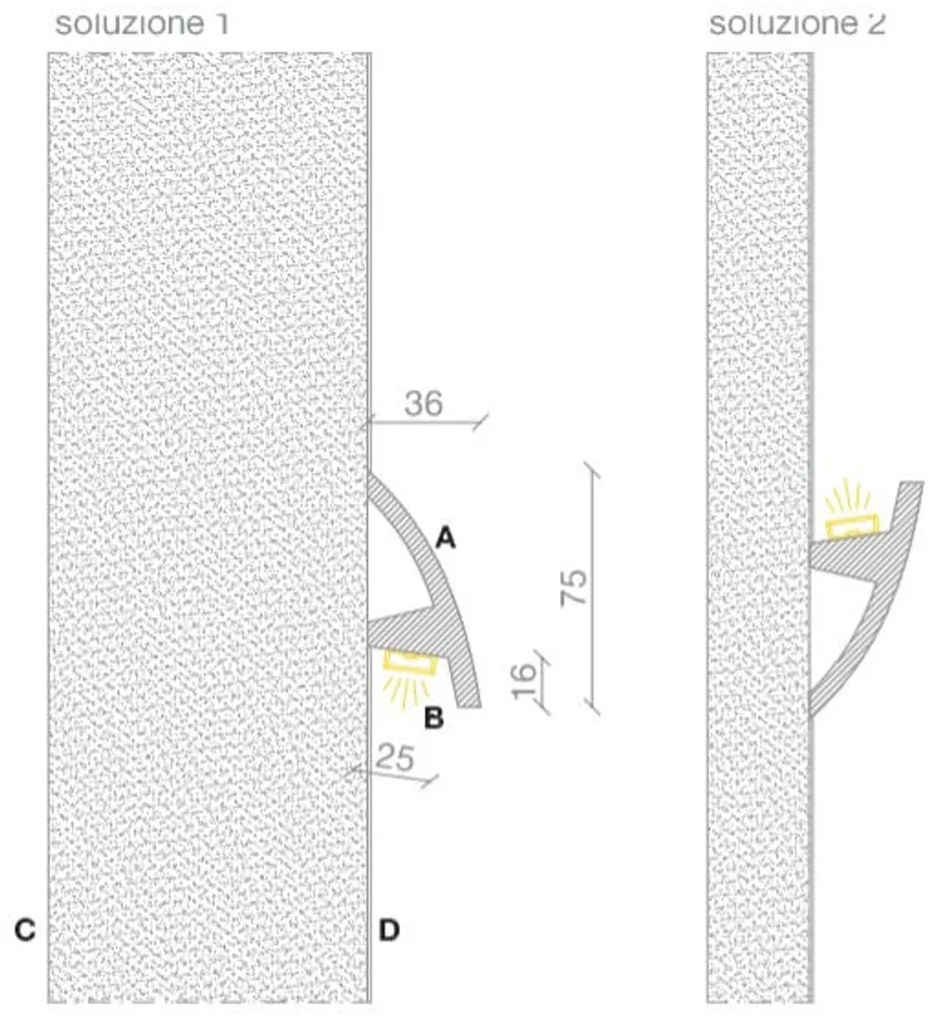 Cornice Pitturabile per Illuminazione Segnapasso o a Soffitto per Strisce LED - 2m Variante Lunghezza 2 Metri