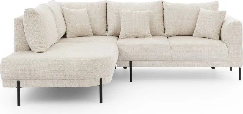 Divano angolare beige (con penisola a sinistra/a L) con rivestimento in ciniglia Mauris – Ropez