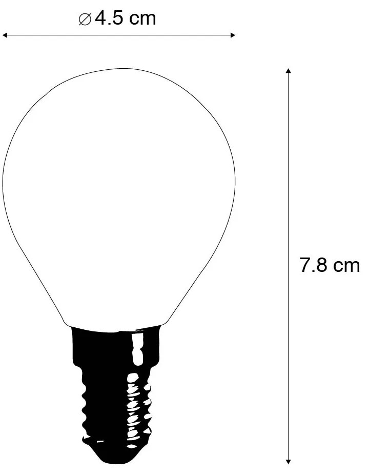 Set di 5 lampadine a filamento LED E14 P45 4W 470 lm 2700K