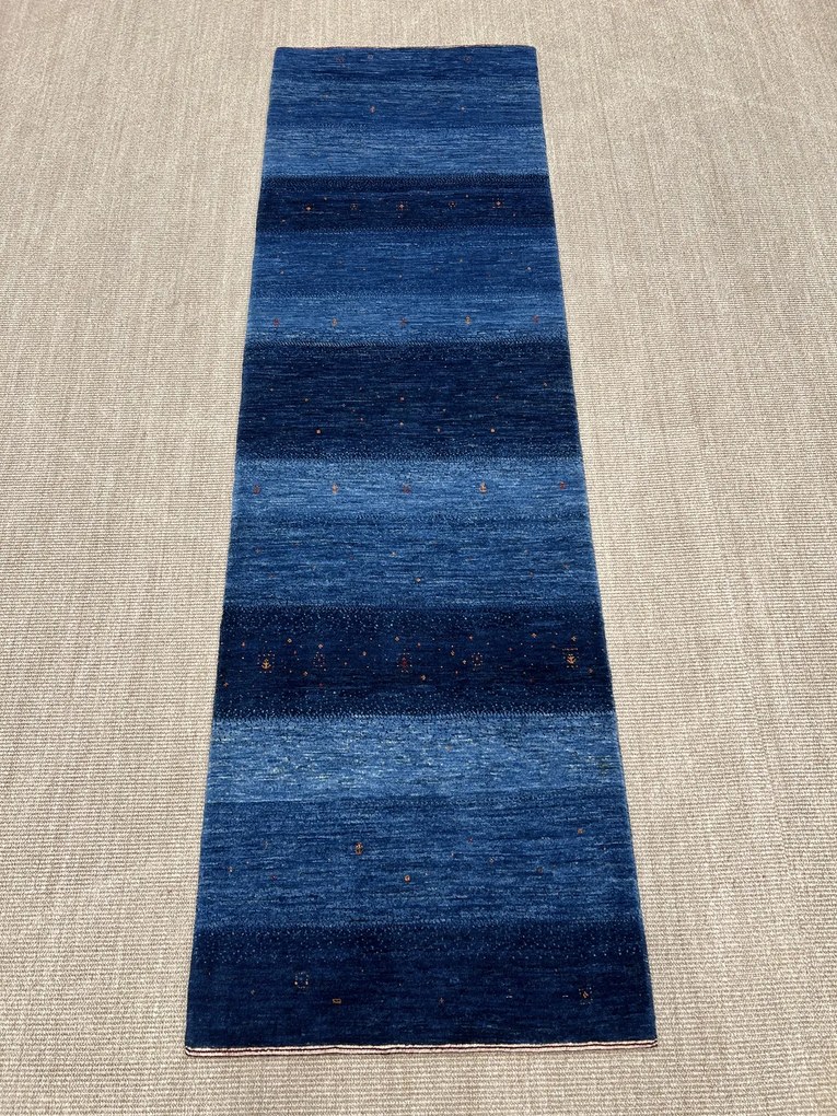 Loribaft Tappeto 260x80 Blu (Iran) Annodato A Mano