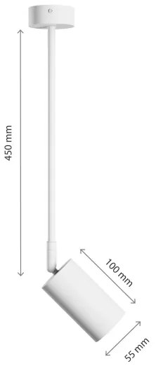 Lampadario a sospensione con supporto rigido VARIOSA 1xGU10/10W/230V bianco