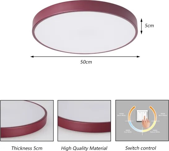 Brilagi - Plafoniera LED POOL LED/60W/230V 3000/4000/6000K 50 cm bordeaux