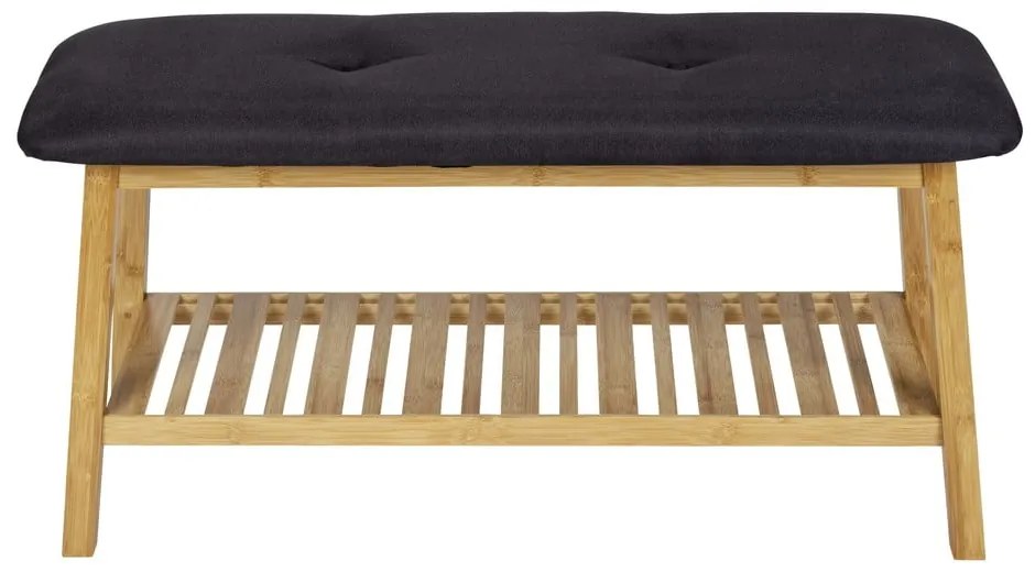 Scarpiera in bambù nero/naturale con panca Ecori - Wenko