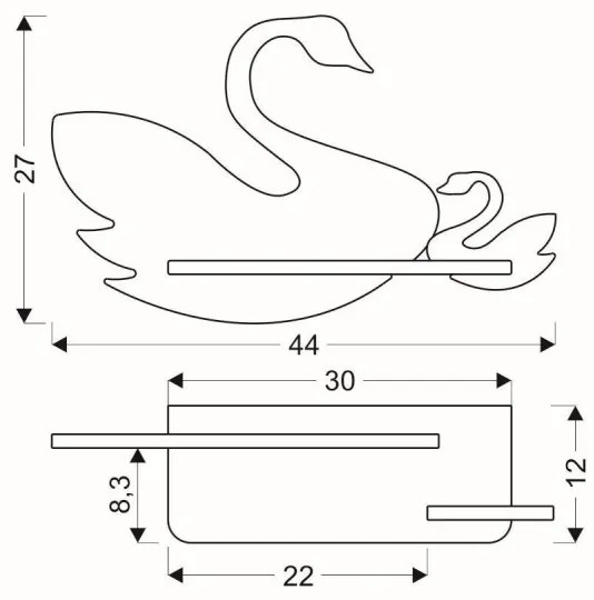 Applique LED per bambini con mensola SWAN LED/5W/230V