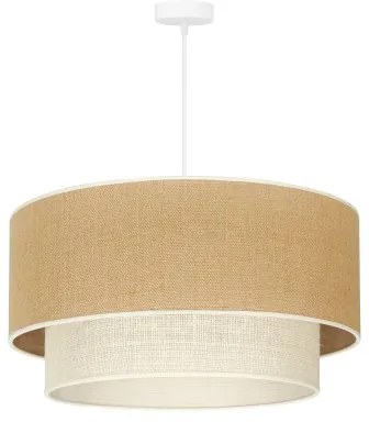 Duolla - Lampadario a sospensione con filo YUTE BOHO 3xE27/15W/230V diametro 60 cm marrone/color crema