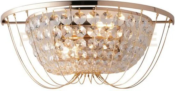 Applique a parete vienna oro 2 luci attacco e14 35x19,5x13,5cm in c...