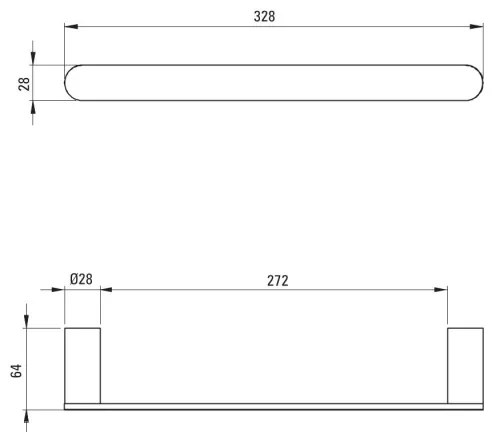 Deante ADR_N611 - Portasciugamani da parete ROUND, 32,8 cm, nero