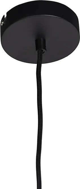 Lampada a sospensione con paralume in velluto verde con oro - Combi