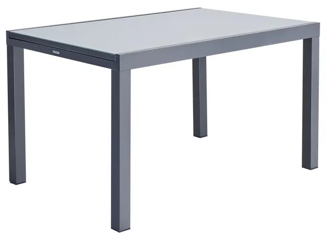 Tavolo da giardino allungabile Lyra II NATERIAL in alluminio grigio con piano in vetro  per 8 persone 130/220x90cm