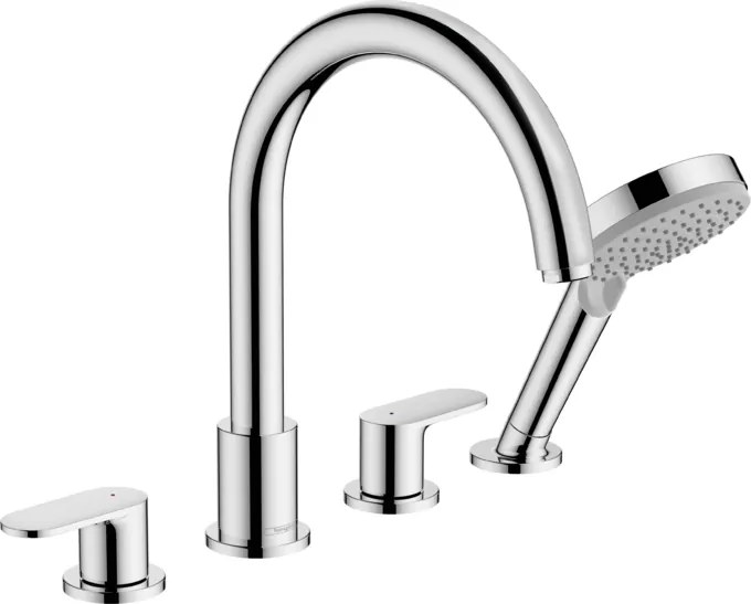 Rubinetteria 4 Fori Bordo Vasca con bocca e doccetta Cromo Hansgrohe Vernis Blend 71456000