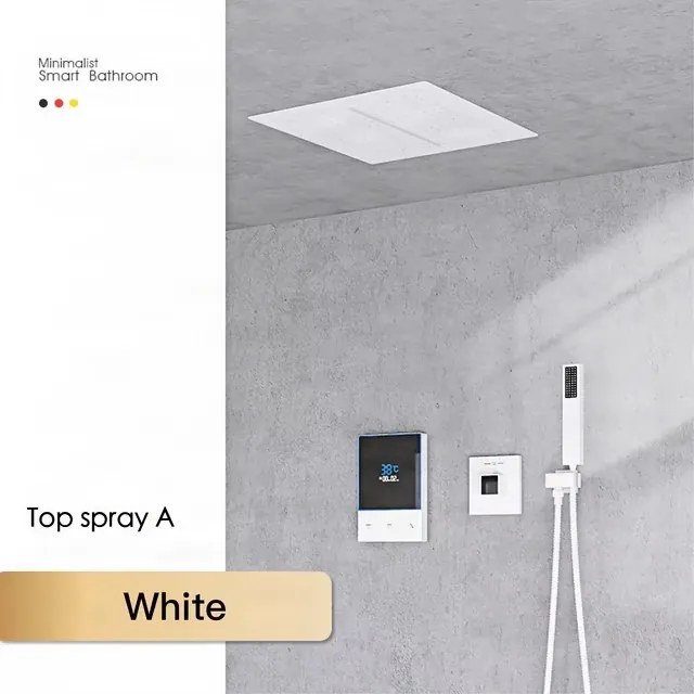Sistema doccia a incasso ELITE EDITION BCS1721 termostatico, multigetto e a cascata in più finiture — Nero opaco — A soffitto