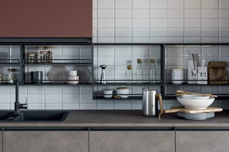 Cucina Moderna Icon Swing con isola snack modulare