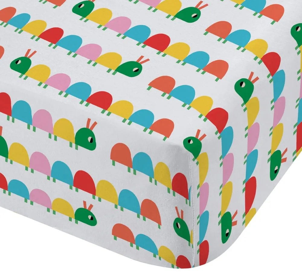 Lenzuolo con angoli per bambini per letto matrimoniale 135x190 cm Curious Caterpillar – Catherine Lansfield