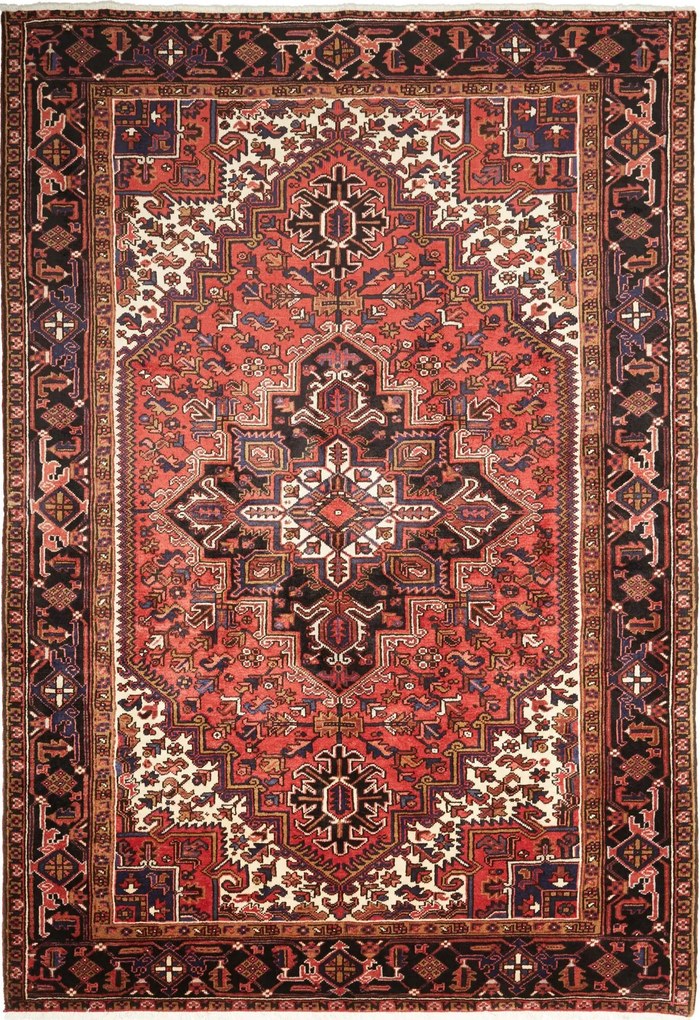 Heriz Tappeto persiano 200x290 Rosso (Iran) Annodato A Mano