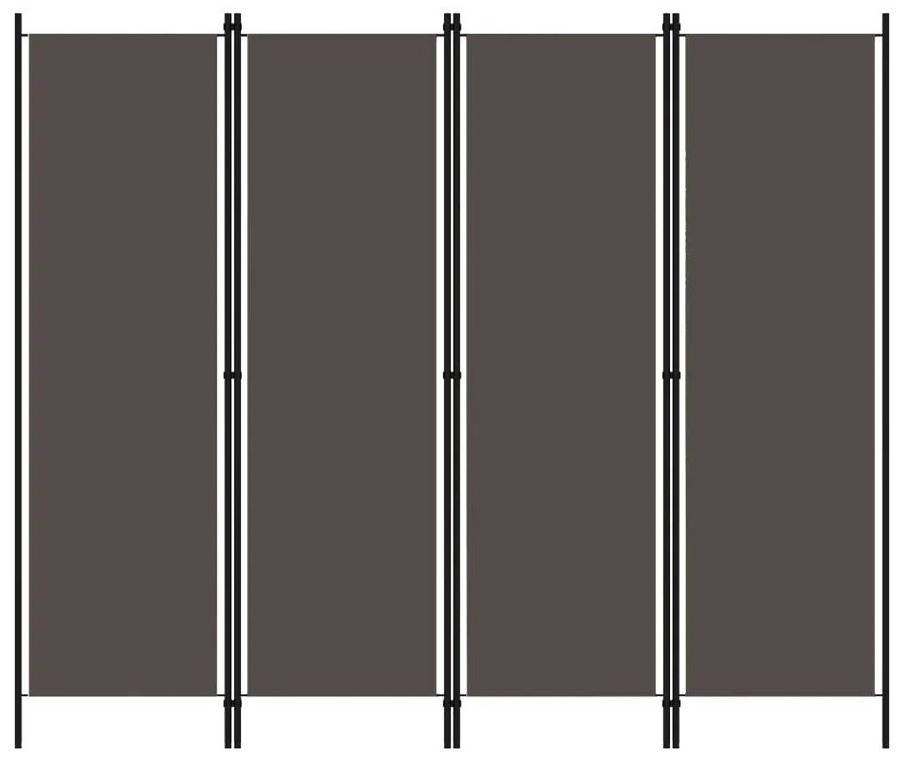 Paravento A 4 Pannelli Antracite 200x180 Cm /