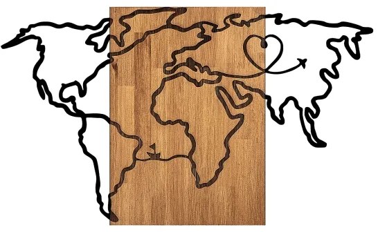 Decorazione da muro 118x70 cm mappa