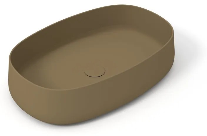 Lavabo da appoggio OLYMPIA CERAMICA ovale piletta non inclusa in ceramica L 60 x H 15 x P 40 cm marrone piletta non inclusa