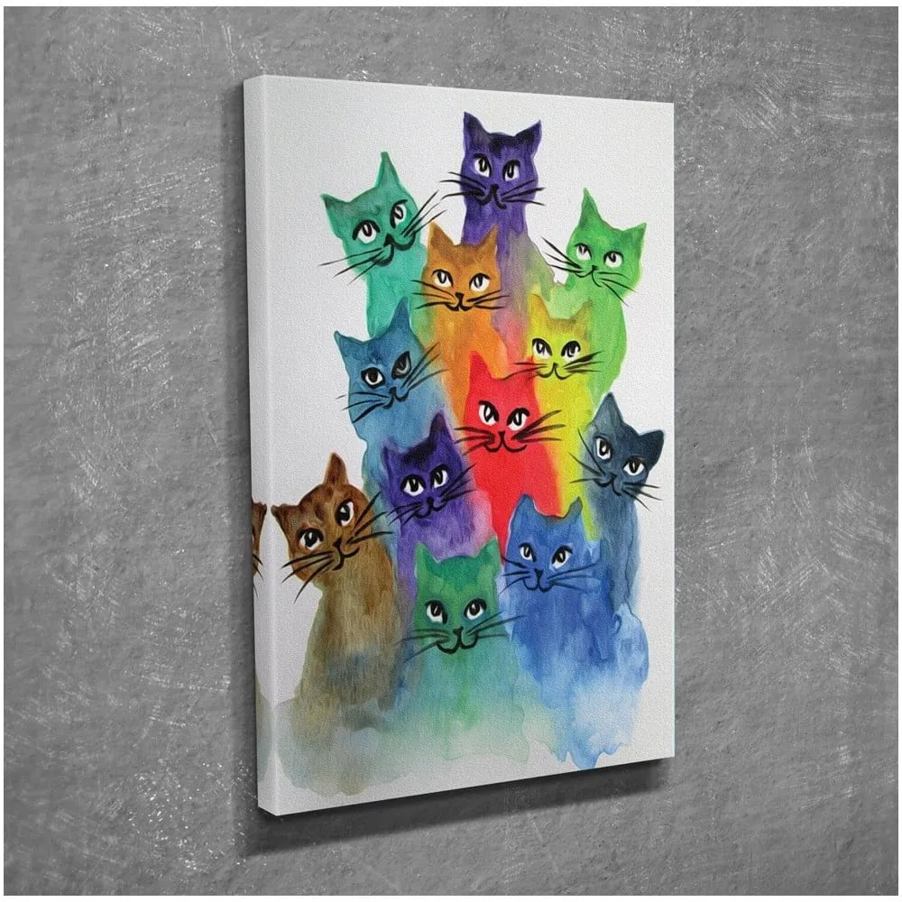 Pittura su tela Happy Cats, 30 x 40 cm - Wallity