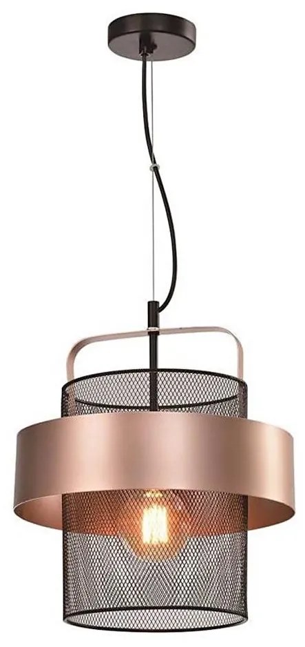 Lampadario a sospensione con filo FIBA 1xE27/60W/230V Oro rosa/nero
