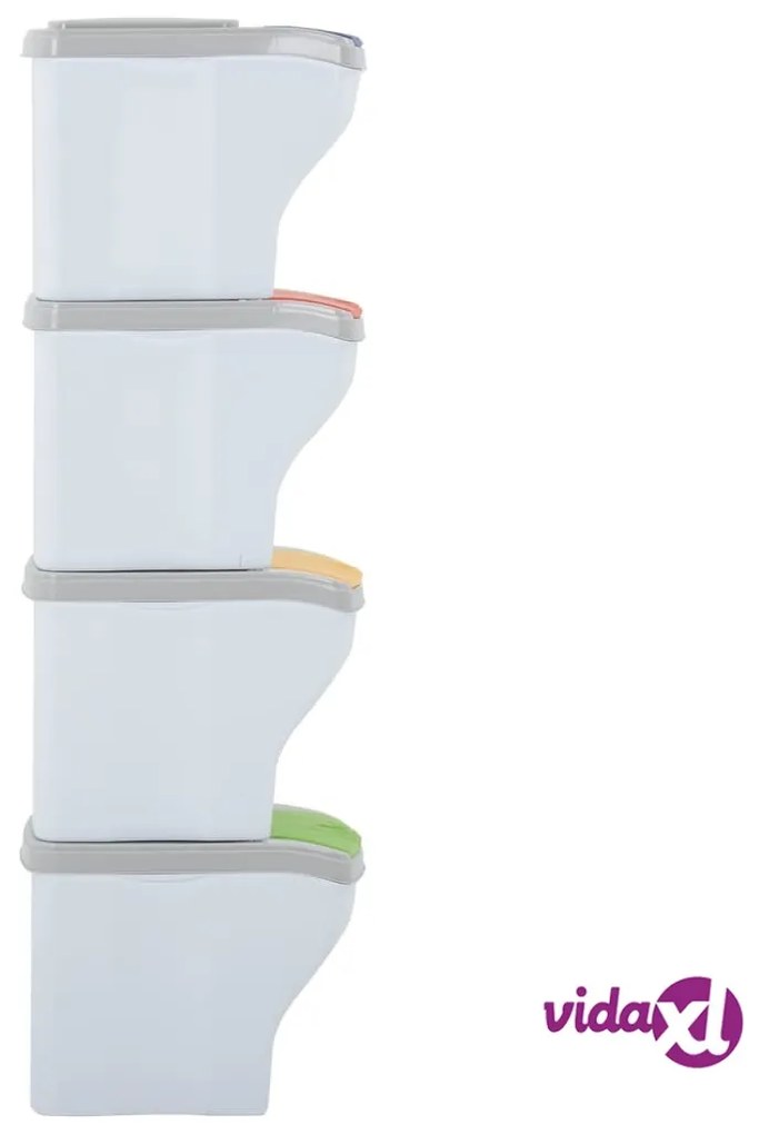 vidaXL Pattumiere Impilabili 4 pz 80 L Bianco
