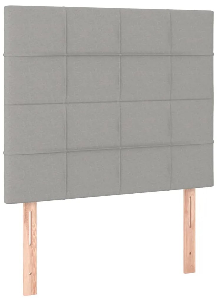 Testiera a led grigio chiaro 100x5x118/128 cm in tessuto