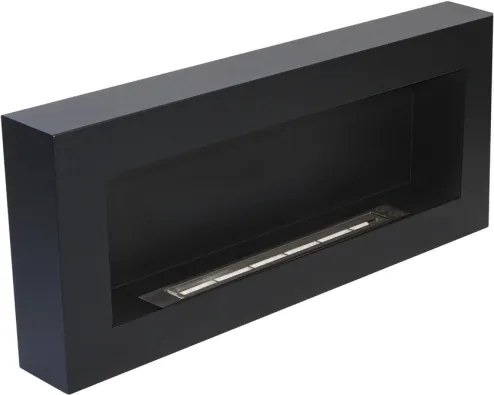 Camino a bioetanolo biocamino da parete Siena Nero L 90 x P 12 x H 40